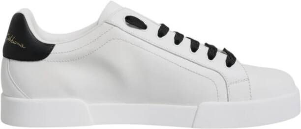 Dolce & Gabbana Zwart en Wit Leren Sneakers