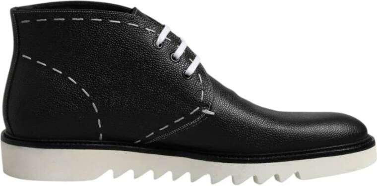Dolce & Gabbana Zwart & Wit Leren Veterschoenen
