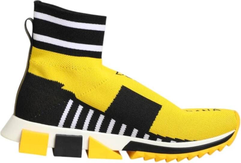 Dolce & Gabbana Zwart Geel Sorrento Sneakers Schoenen