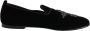 Dolce & Gabbana Zwart Velvet Kristal Kroon Loafers - Thumbnail 1