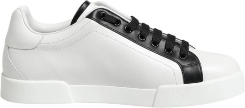 Dolce & Gabbana Zwart Wit Leren Portofino Sneaker Schoenen