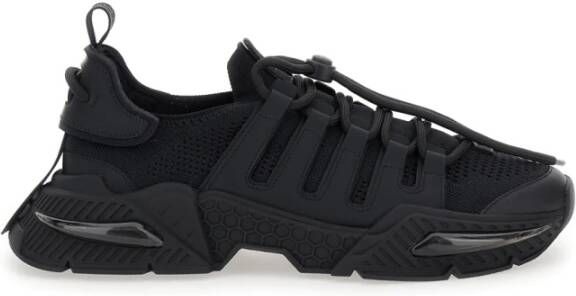 Dolce & Gabbana Gestructureerde Platform Sneakers met Paneelontwerp Black Heren