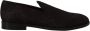 Dolce & Gabbana Zwarte Bloemen Brokaat Slippers Loafers Schoenen - Thumbnail 2