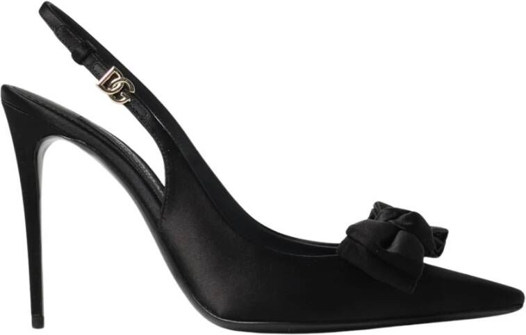 Dolce & Gabbana Zwarte Ballerina Schoenen met Strik Black Dames