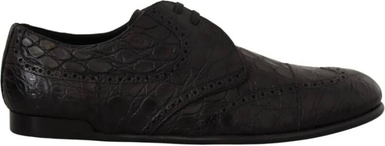 Dolce & Gabbana Zwarte Caiman Leren Heren Derby Schoenen Black Heren - Foto 3