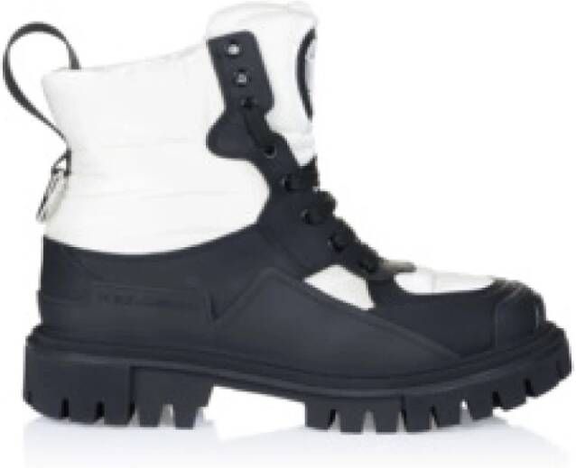 Dolce & Gabbana Gepolsterde Trekkinglaarzen Schwarz Wei Black Dames
