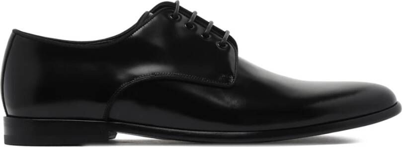 Dolce & Gabbana Zwarte platte schoenen Derby Antik Black Heren