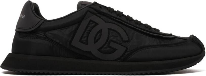 Dolce & Gabbana Zwarte DG Kussen Stof Sneakers