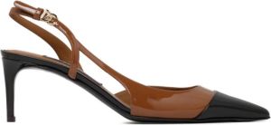 Dolce & Gabbana Zwarte en Kamelbruine Kalfsleren Pumps Bruin Dames