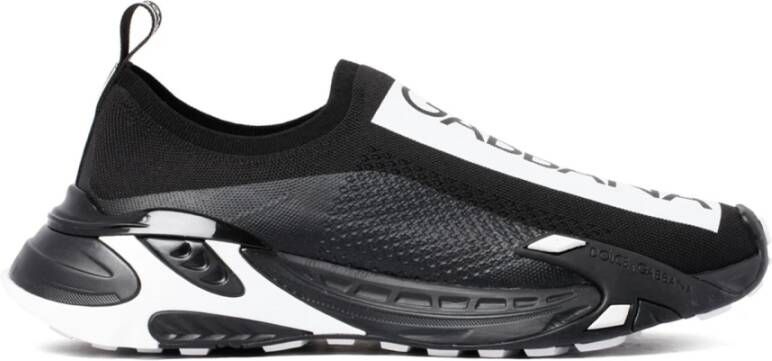 Dolce & Gabbana Monochrome Slip-On Mesh Sneakers Black Heren