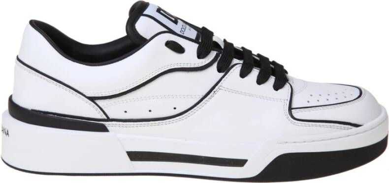 Dolce & Gabbana Nieuwe Roma Sneakers Leer Zwart Wit White Heren