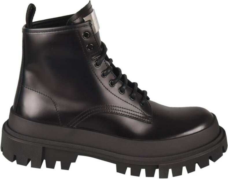 Dolce & Gabbana Zwarte enkellaarsjes met stud-detailing Black Heren