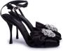 Dolce & Gabbana Zwarte Geitenleren Damessandaal met Juweelversiering - Thumbnail 1