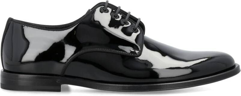 Dolce & Gabbana Zwarte Glanzende Derby Schoenen Black Heren