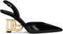 Dolce & Gabbana Zwarte Hak Slingback Cross Schoenen Black Dames - Thumbnail 2