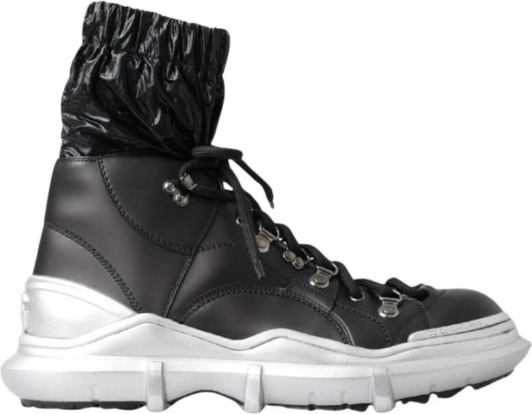 Dolce & Gabbana Luxe Zwarte High Top Sneaker Bootie Black Dames