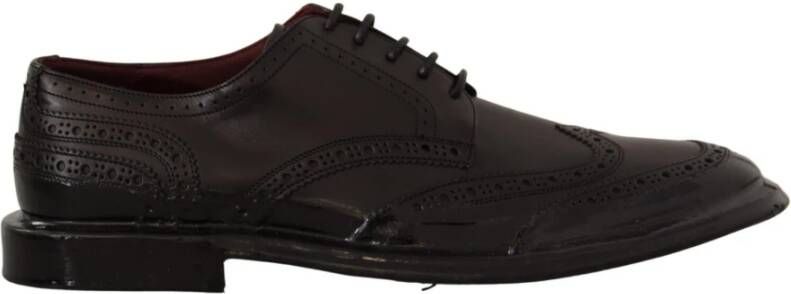 Dolce & Gabbana Zwarte Kalfsleren Wingtip Oxford Schoenen Black Heren