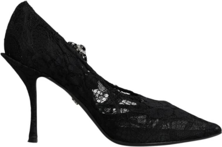 Dolce & Gabbana Zwarte Kristal Mary Jane Stiletto Pumps
