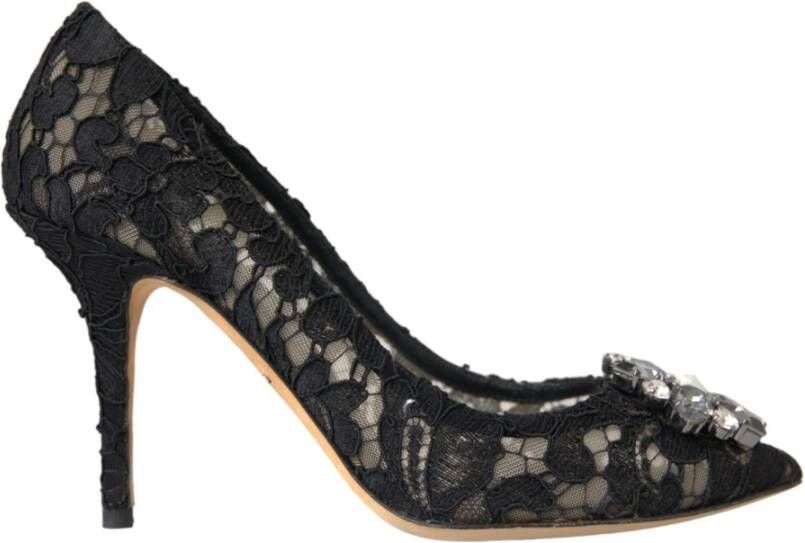 Dolce&Gabbana Pumps & high heels Decollete Pizzo Bellucci Charmant + Raso Nero in zwart