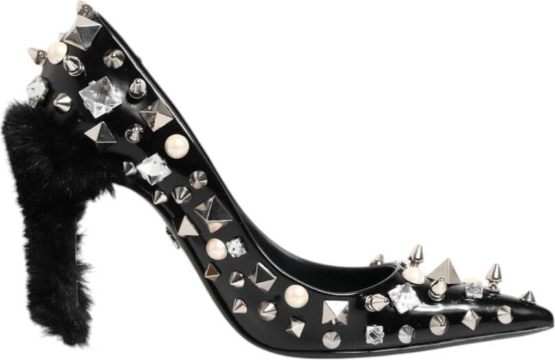 Dolce & Gabbana Zwarte Kristallen Stiletto Pumps Schoenen