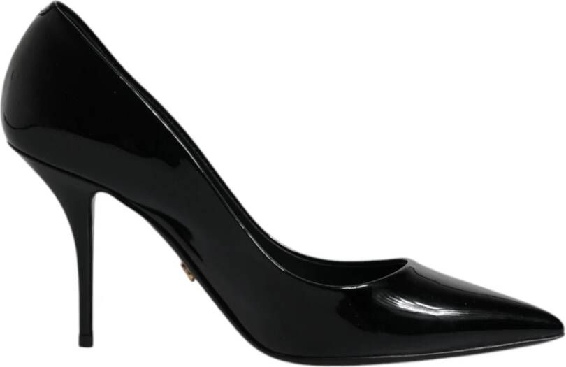 Dolce & Gabbana Black High Heels Pumps Patent Leather Shoes Zwart Dames