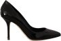 Dolce & Gabbana Prachtige Zwarte Leren Hoge Hakken Black Dames - Thumbnail 1