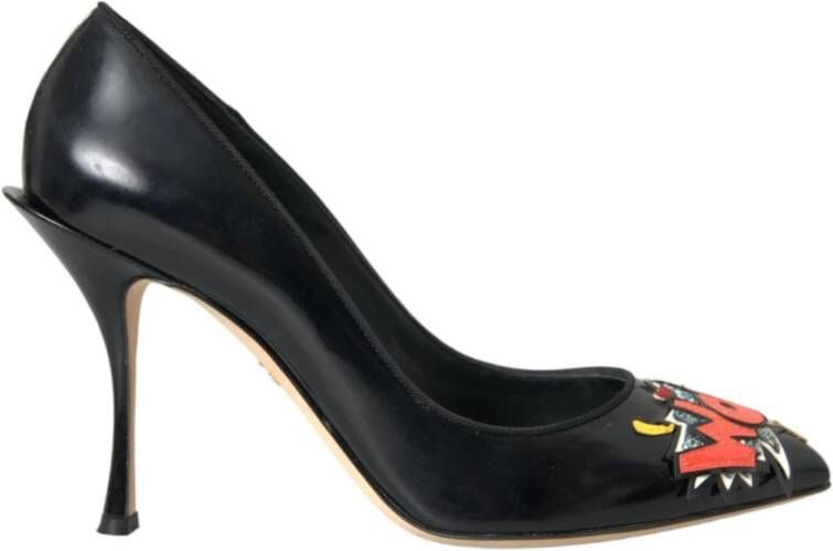 Dolce & Gabbana Zwarte Lakleren Pumps met Puntige Neus