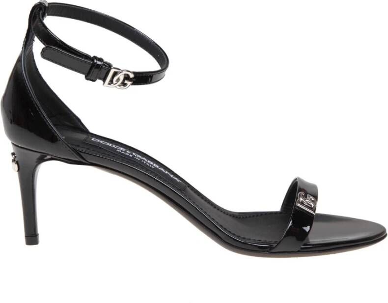Dolce & Gabbana Zwarte lakleren sandaal Black Dames