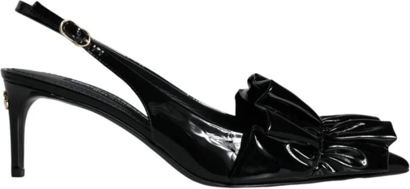 Dolce & Gabbana Zwarte Lakleren Slingback Hakken
