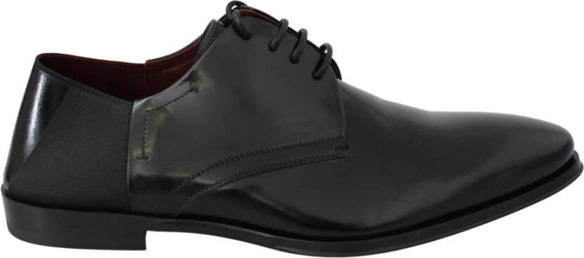 Dolce & Gabbana Zwarte Lakleren Veterschoenen Black Heren