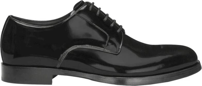 Dolce & Gabbana Zwarte Lakleren Veterschoenen Black Heren