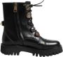 Dolce & Gabbana Zwarte Leren Bikerlaarzen Schoenen - Thumbnail 1