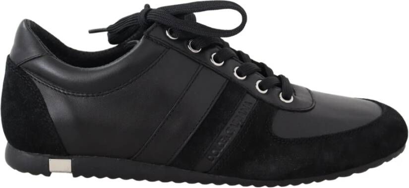 Dolce & Gabbana Zwarte Leren Casual Sneakers Schoenen