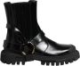 Dolce & Gabbana Zwarte Leren Chelsea Heren Korte Laarzen - Thumbnail 1