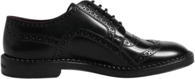 Dolce & Gabbana Zwarte Leren Derby Formele Schoenen