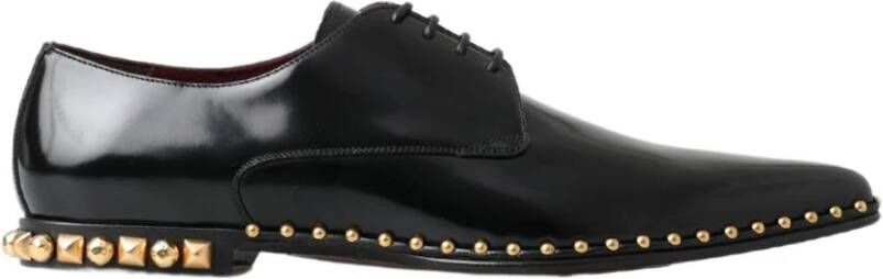 Dolce & Gabbana Zwarte Leren Derby Jurkschoenen Black Heren