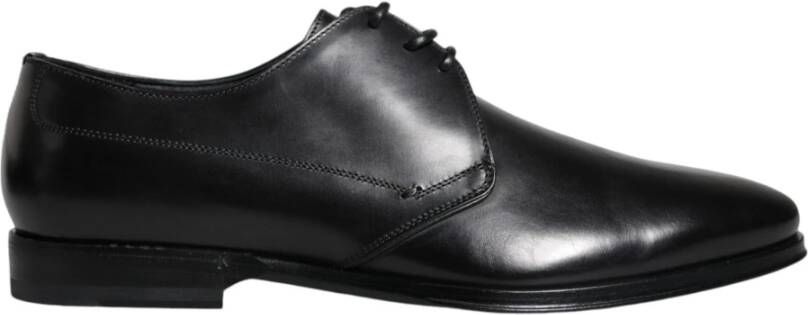 Dolce & Gabbana Zwarte Leren Derby Jurkschoenen Black Heren