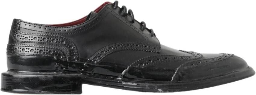 Dolce & Gabbana Zwarte Leren Oxford Wingtip Formele Derby Schoenen Black Heren