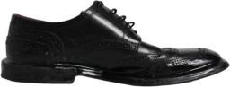 Dolce & Gabbana Zwarte Leren Oxford Wingtip Formele Derby Schoenen Black Heren