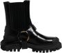 Dolce & Gabbana Zwarte Leren Enkel Gesp Laarzen - Thumbnail 1