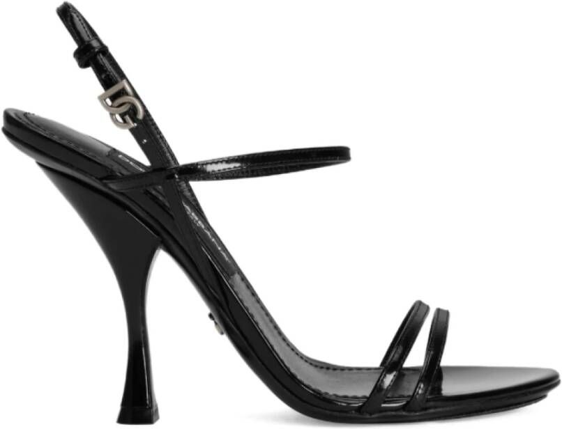 Dolce & Gabbana Zwarte Leren Enkelband Sandalen - Foto 2