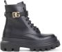Dolce & Gabbana Zwarte Leren Enkellaars Black Dames - Thumbnail 1