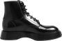 Dolce & Gabbana Zwarte leren enkellaarzen met logo - Thumbnail 1