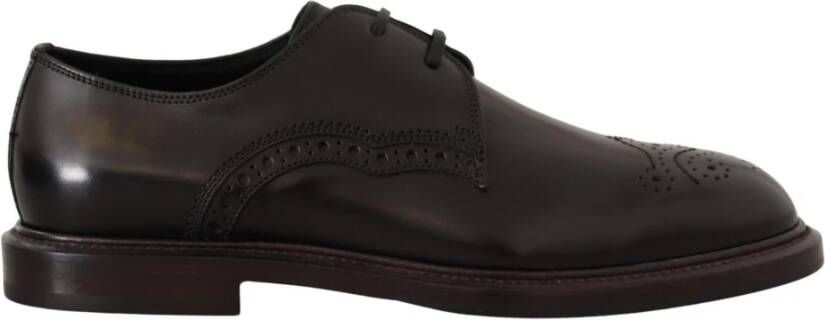 Dolce & Gabbana Zwarte Leren Formele Derby Schoenen Black Heren