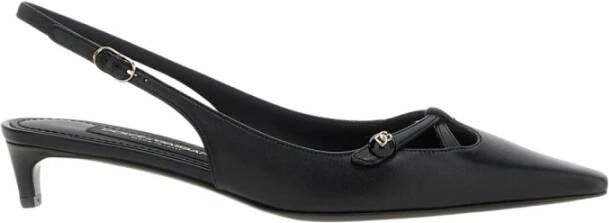 Dolce & Gabbana Zwarte leren Kitten Heel Pumps