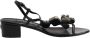 Dolce & Gabbana Zwarte leren kristallen enkelband sandalen - Thumbnail 1