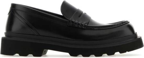 Dolce & Gabbana Zwarte leren loafers Black Heren