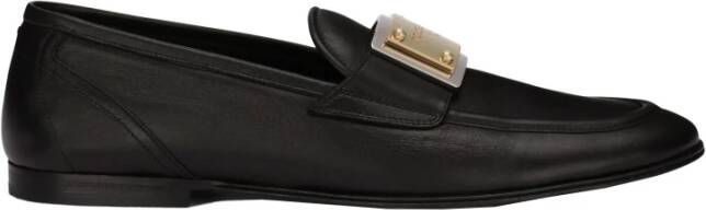 Dolce & Gabbana Zwarte Leren Loafers Black Heren