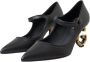 Dolce & Gabbana Zwarte leren logo hakken Mary Janes pompen schoenen Black Dames - Thumbnail 6