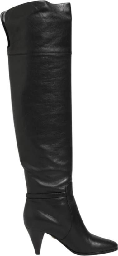 Dolce & Gabbana Zwarte leren over-de-knie laarzen